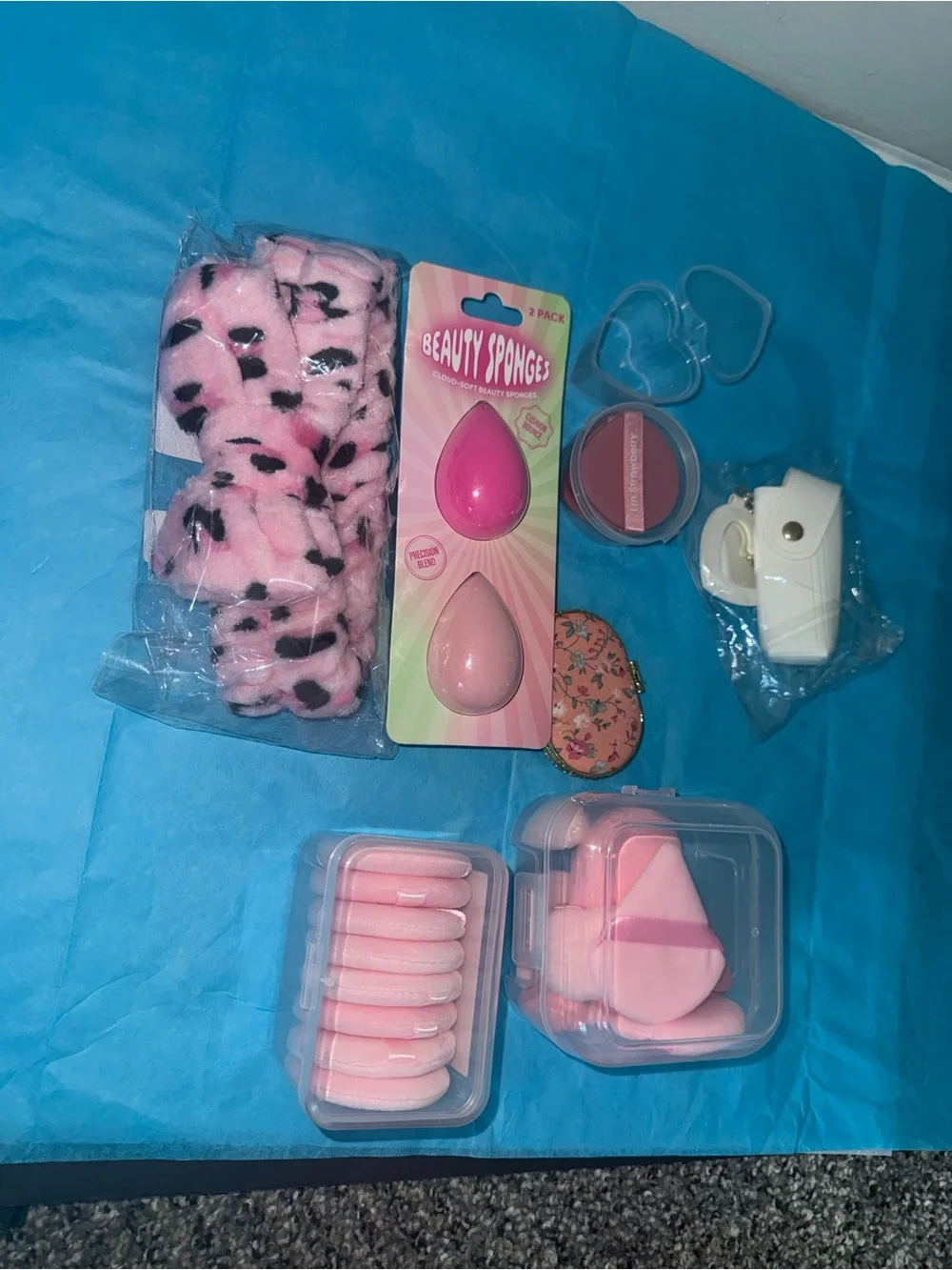 Pink Makeup Accessory Set - Beauty Sponges & Headband